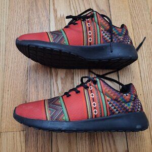 Yes We Vibe Triangles Pattern Red custome made shoes women 8, men 6